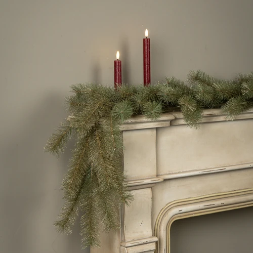 6' GOLD GLITTERED PINE GARLAND