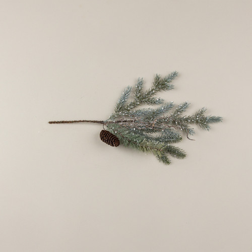 20" GLITTERED PINE & TWIG SPRAY