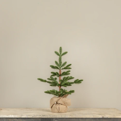 19" FIR TREE W/ BURLAP BASE