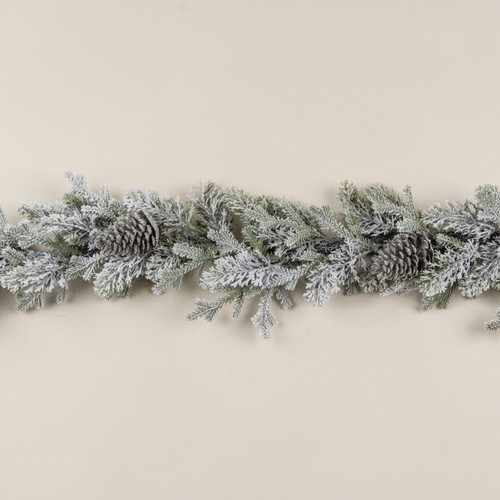 6' GLITTERED PINE & PINECONE GARLAND