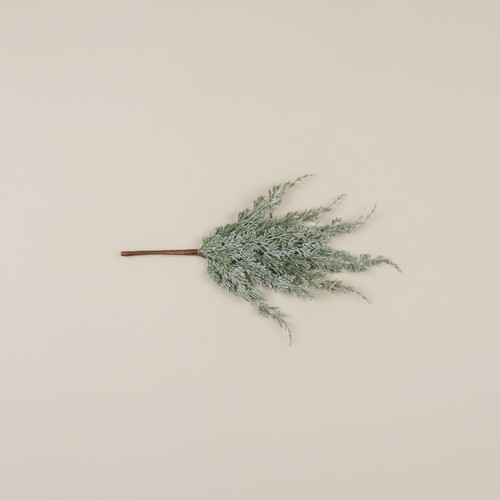 18" GLITTERED WHITE CYPRESS SPRAY