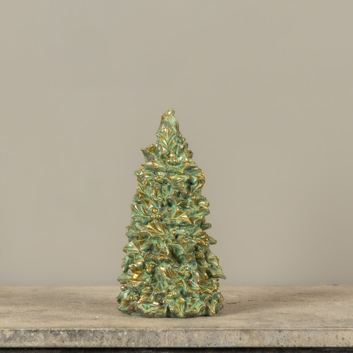 9.5" GREEN HOLLY CONE TREE
