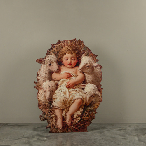 36" BABY JESUS W/ LAMBS METAL DUMMY BOARD