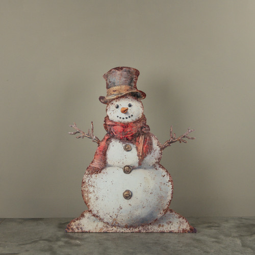 36" RED SCARF SNOWMAN METAL DUMMY  BOARD