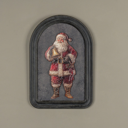 15.75" SANTA W/ BELL METAL SIGN