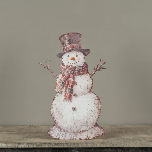 18" PLAID SNOWMAN METAL DUMMY BOARD