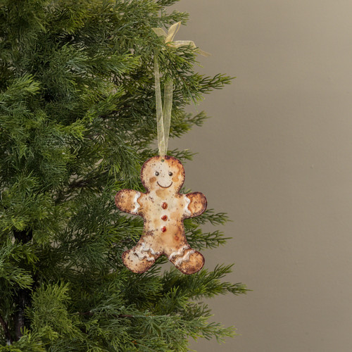 6" GINGERBREAD MAN METAL ORNAMENT