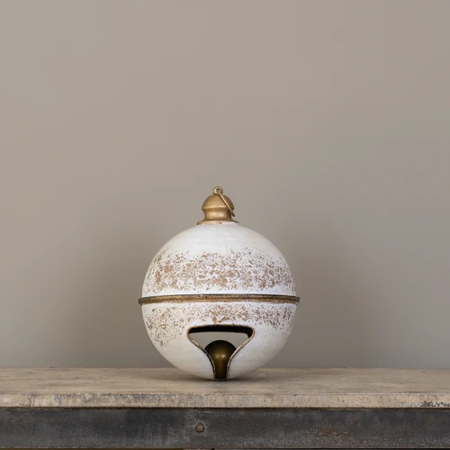 13.75" WHITE & GOLD SLEIGH BELL
