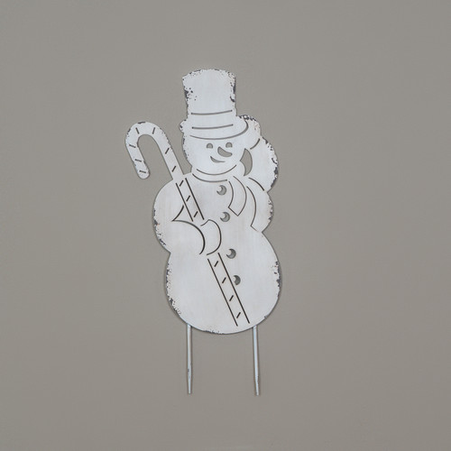 30" SNOWMAN W/ CANDY  CANE STAKE