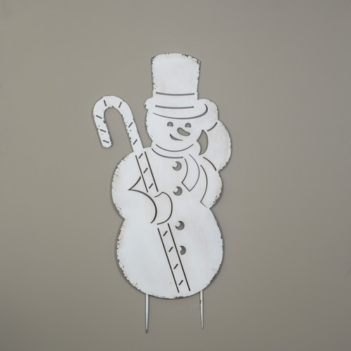 48.25" SNOWMAN W/ CANDY CANE STAKE