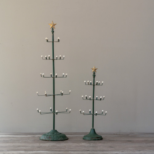 SET/2 ORNAMENT TREES W/ STAR TOPPER