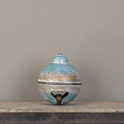 13.25" TEAL & GOLD SLEIGH BELL