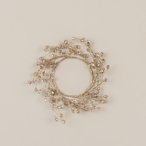 6.5" GOLD CRYSTAL CANDLE RING