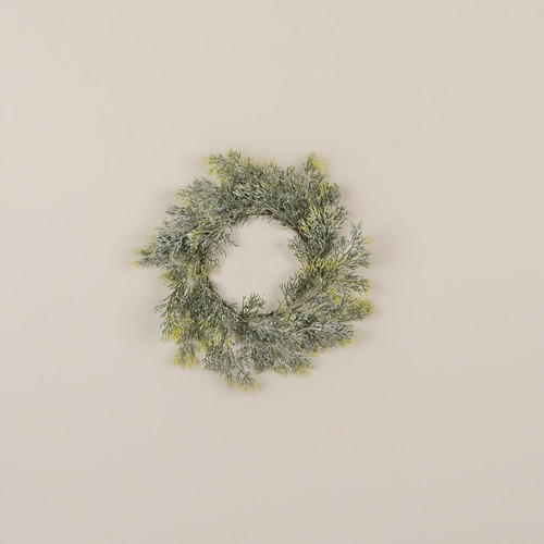 10" SNOW DUSTED PINE CANDLE RING