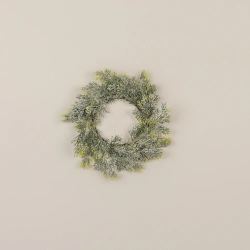 10" SNOW DUSTED PINE CANDLE RING