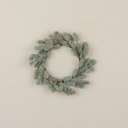 12" GLITTERED JEFFERSON PINE CANDLE RING