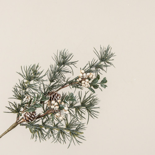 17" PINE W/ CREAM BERRIES SPRAY
