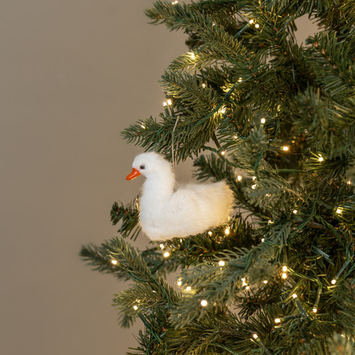 3.5" SITTING FLUFFY GOOSE ORNAMENT