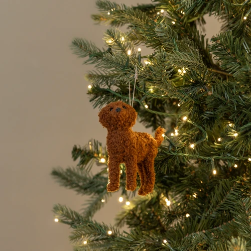 4.75" BROWN LABRADOODLE ORNAMENT