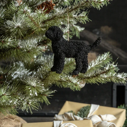 4.75" BLACK LABRADOODLE ORNAMENT