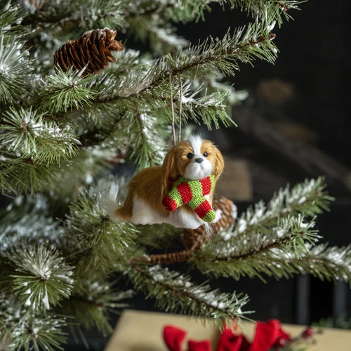 2.75" DOG W/ SCARF ORNAMENT