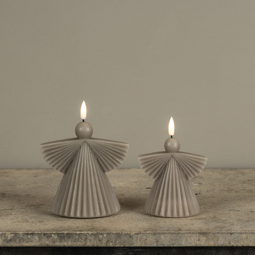 5.25" TAUPE ANGEL 3D FLAME CANDLE