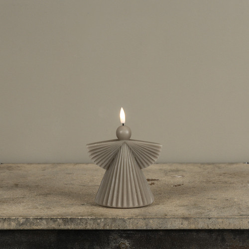 5.25" TAUPE ANGEL 3D FLAME CANDLE