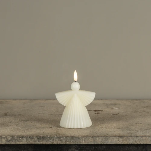 4.25" CREAM ANGEL 3D FLAME CANDLE