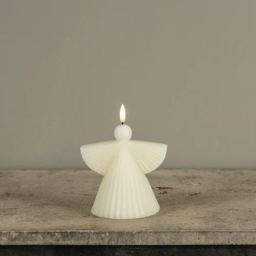 5.25" CREAM ANGEL 3D FLAME CANDLE