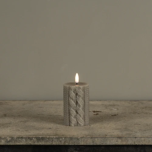 4" TAUPE SWEATER 3D FLAME CANDLE