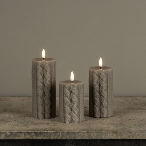 5" TAUPE SWEATER 3D FLAME CANDLE