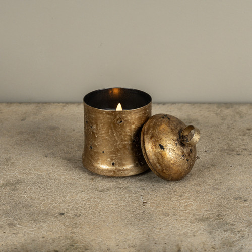 5.5" GOLD SLEIGH BELL 3D FLAME CANDLE