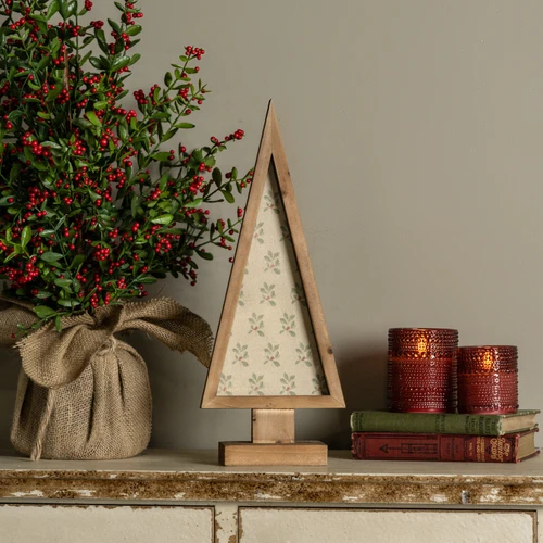 17" FRAMED HOLLY WALLPAPER TREE