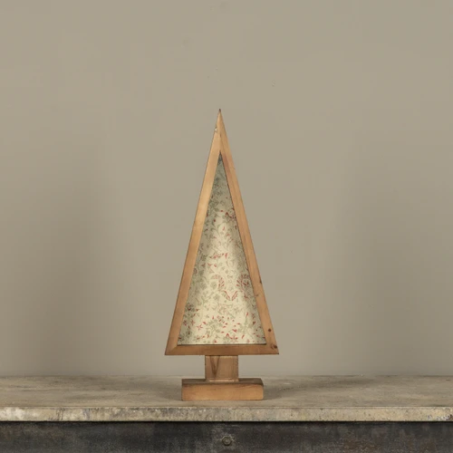 17" FRAMED RED & GREEN WALLPAPER TREE