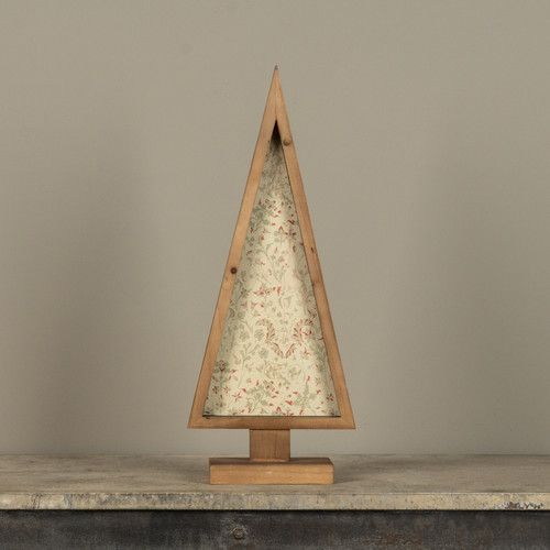 20" FRAMED RED & GREEN WALLPAPER TREE
