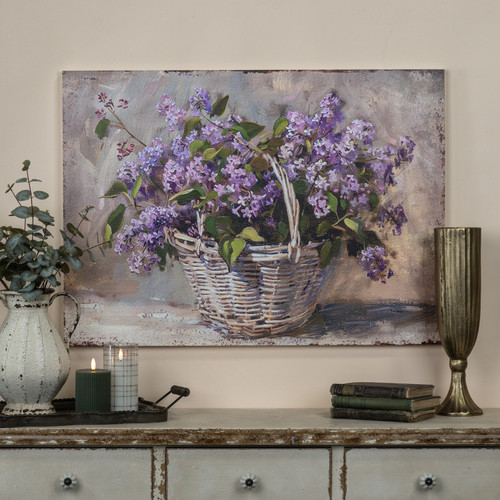 33" PURPLE LILAC BASKET SIGN