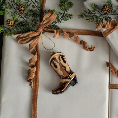 BROWN COWBOY BOOT ORNAMENT