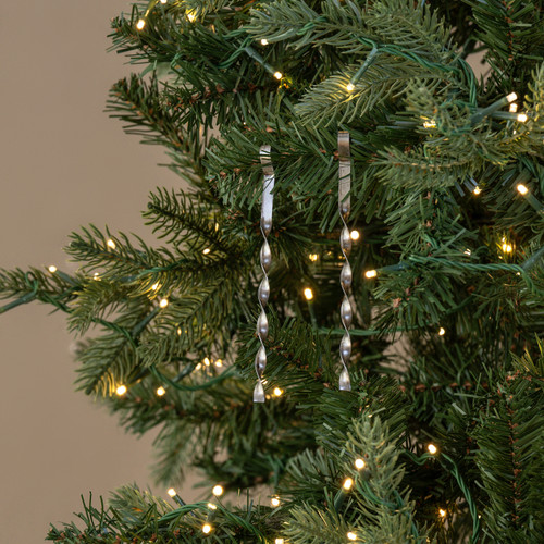 SET/20 SILVER METAL ICICLE ORNAMENTS