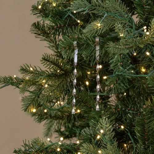 SET/20 SILVER METAL ICICLE ORNAMENTS