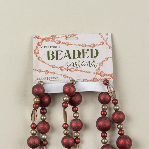 6' GARNET BEADED GARLAND