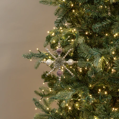 BRONZE & SILVER BEADED STAR ORNAMENT