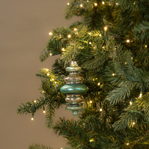 5" TEAL & SILVER FINIAL ORNAMENT