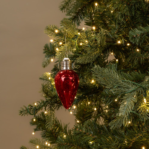 RED LIGHT BULB ORNAMENT