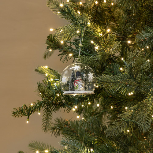 SNOWMAN IN GLASS GLOBE ORNAMENT