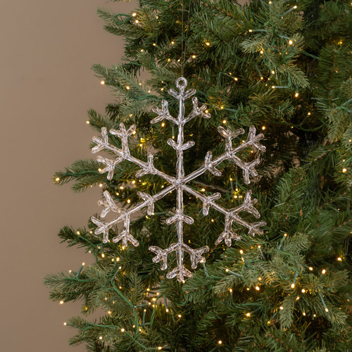 13" SILVER FUSED SNOWFLAKE ORNAMENT