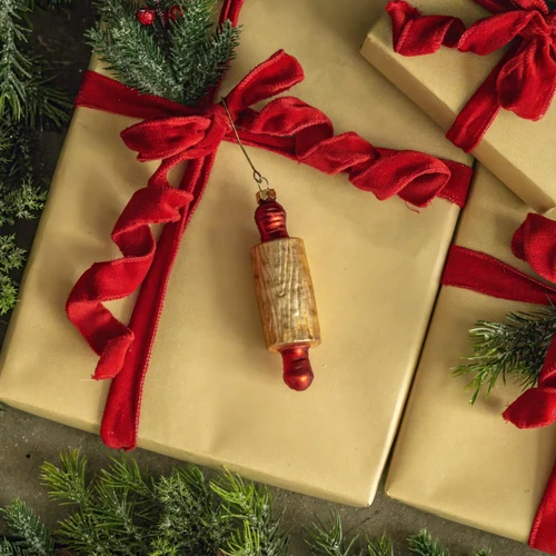 GLITTERED ROLLING PIN ORNAMENT