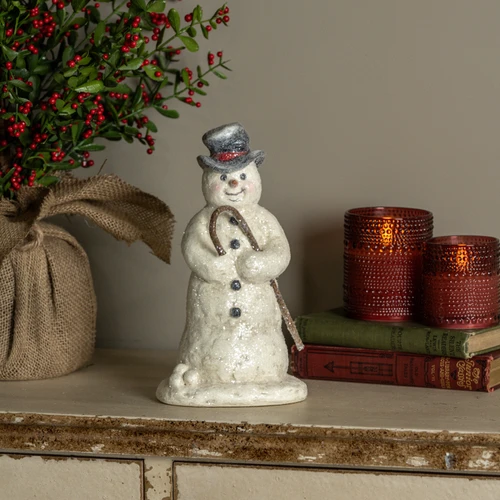 10" SNOWMAN W/ CANE