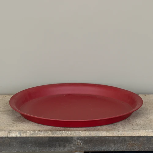 19.75" RED ROUND TRAY