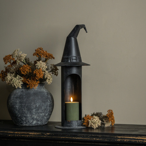 21.5" WITCH'S HAT PILLR CANDLE HOLDER