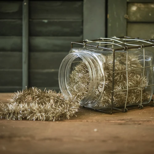 9'  VINTAGE SILVER TINSEL GARLAND